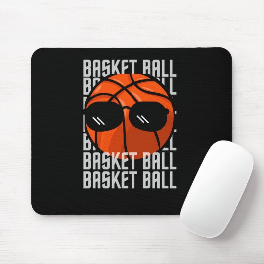 Basketbal zwarte bril muismat (Met muis)