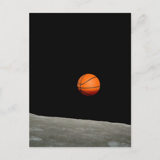 basketbalaarde uit de ruimte van de maan briefkaart (Voorkant)