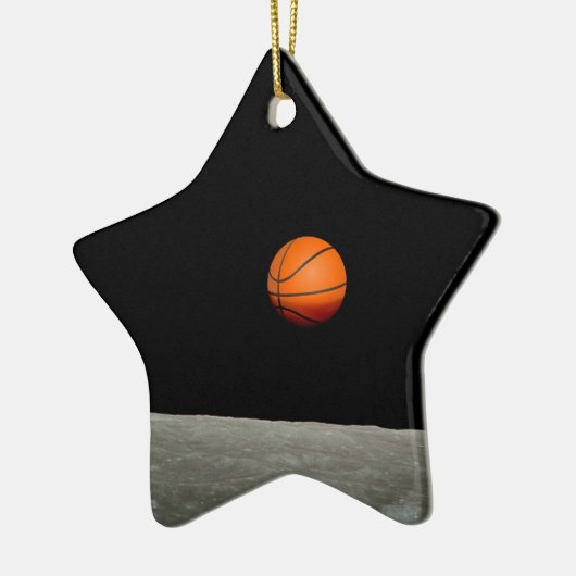 basketbalaarde uit de ruimte van de maan keramisch ornament (Links)