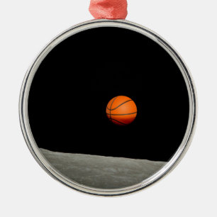 basketbalaarde uit de ruimte van de maan metalen ornament
