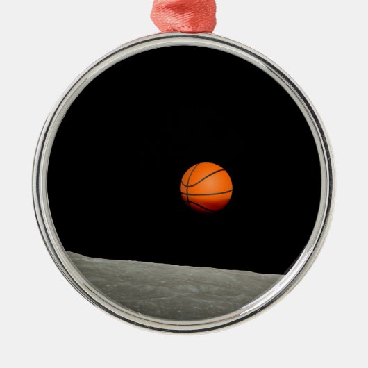 basketbalaarde uit de ruimte van de maan metalen ornament (Voorkant)
