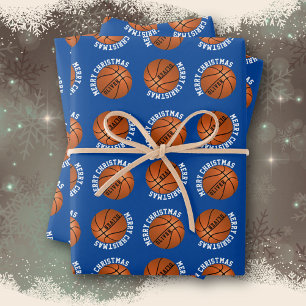 Basketbalballen Kinderen Naam Sporten Prettig Kers Inpakpapier Vel