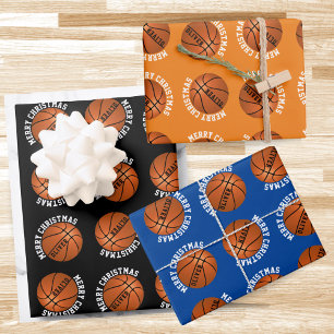 Basketbalballen Kinderen Naam Sporten Prettig Kers Inpakpapier Vel