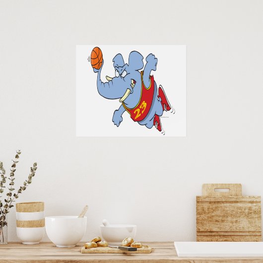 basketbalcartoon poster (Keuken)