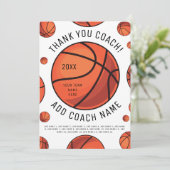Basketbalcoach bedankt digitale of gedrukte Kaart (Staand voorkant)