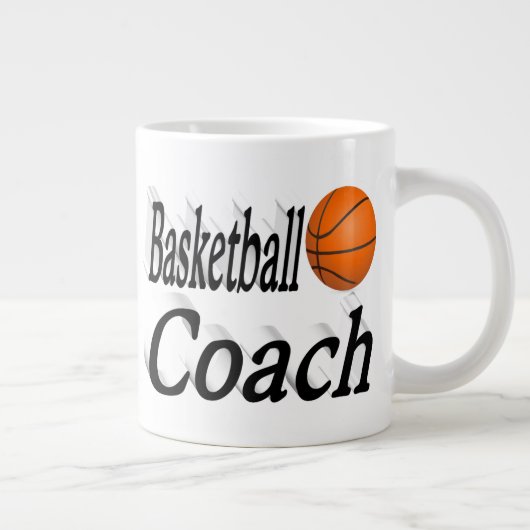 Basketbalcoach half tekst extra grote beker (Rechts)