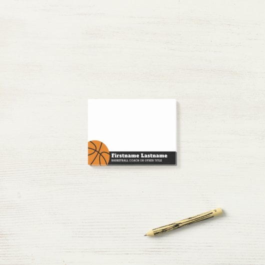 Basketbalcoach of leraar lichamelijke opvoeding post-it® notes (Op bureau)