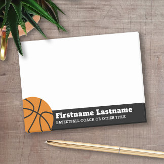 Basketbalcoach of leraar lichamelijke opvoeding post-it® notes