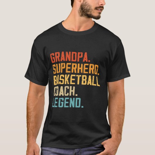  basketbalcoach opa basketbalspeler t-shirt (Voorkant)