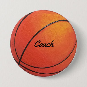 Basketbalcoach Ronde Button 7,6 Cm