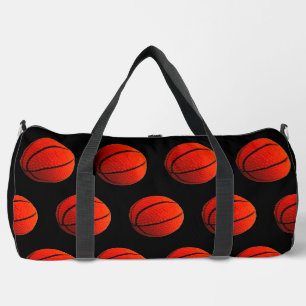 Basketbalhoepels Sinaasappel Zwart Print Gesneden Plunjezak