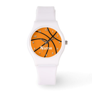 Basketbalhorloge met personaliseerbare naam horloge