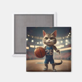 basketbalkat, magneet (Voorkant / Achterkant)