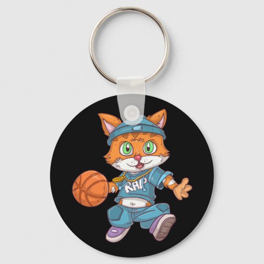 basketbalkat sleutelhanger (Voorkant)