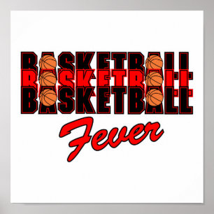 basketbalkoorts rood en zwart ontwerp poster