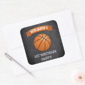Basketball 1er Anniversaire Fête Favoriser Sticker (Enveloppe)