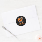 Basketball 67 Six Seven Funny Gen Alpha Meme Drip  Ronde Sticker (Envelop)