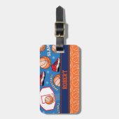 BASKETBALL - Aangepaste naam van Sportteam Bagagelabel (Voorkant verticaal)