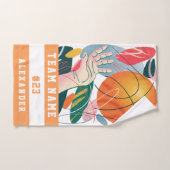Basketball Abstract Design Team Player Name Number Handdoek (Handdoek)