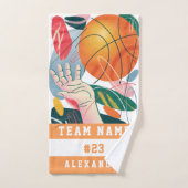 Basketball Abstract Design Team Player Name Number Handdoek (Handdoek)