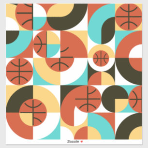 Basketball Abstracte geometrische kunst Sticker