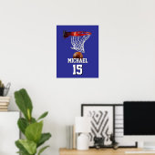 Basketball Add Your Name & Number Pop Art Poster (Thuiskantoor)