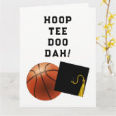Basketball Afstuderen Card Kaart (Gele Bloem)