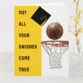 Basketball Afstuderen Card Kaart (Gele Bloem)