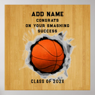 Basketball-Afstuderen-congraten Poster