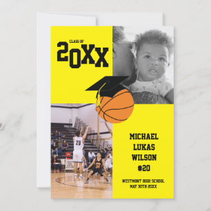 Basketball Afstuderen Sportgeel Aankondiging