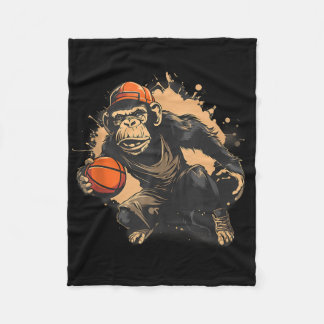 Basketball Animal Art Natuur Basketball Hoop Monke Fleece Deken