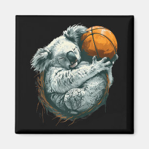 Basketball Animal Art Tekening Koala Basketbal Pla Magneet