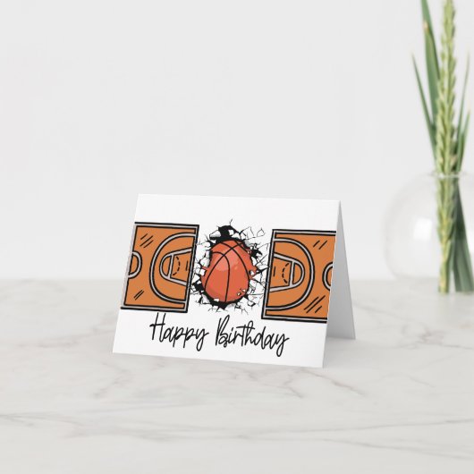 Basketball Anniversaire carte avec balle pour joue (Devant)