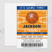 Basketball Anniversaire Fête Invitation (Devant / Derrière)