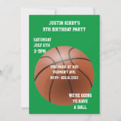 Basketball Anniversaire Fête Invitation (Devant)