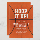 Basketball Anniversaire Fête Invitation (Devant / Derrière)