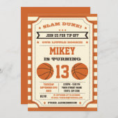 Basketball Anniversaire Fête Invitation (Devant / Derrière)