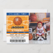 Basketball Anniversaire Fête Photo Invitation (Devant)