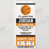 Basketball Anniversaire Invitation Anniversaire Fê (Devant / Derrière)