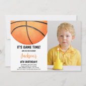 Basketball Anniversaire Invitation avec photo (Devant)