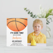 Basketball Anniversaire Invitation avec photo (Debout devant)