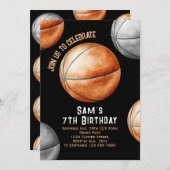 Basketball Anniversaire Invitation Basketball Part (Devant / Derrière)