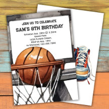 Basketball Anniversaire Invitation Basketball Part