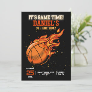 Basketball Anniversaire Invitation Editable Basket
