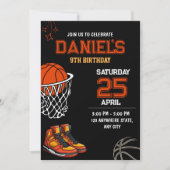 Basketball Anniversaire Invitation Editable Basket (Devant)