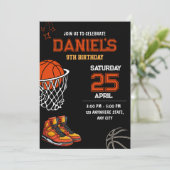Basketball Anniversaire Invitation Editable Basket (Debout devant)