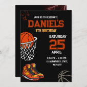 Basketball Anniversaire Invitation Editable Basket (Devant / Derrière)