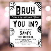 Basketball Anniversaire Invitation Garçons Bruh In