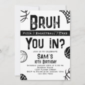 Basketball Anniversaire Invitation Garçons Bruh In (Devant)