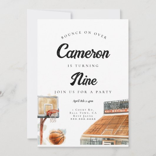 Basketball Anniversaire Invitation pour garçons (Devant)
